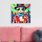 DEVON REX-BIG CITY CAT 4 CANVAS AFDRUK (Insitu (Woonkamer))