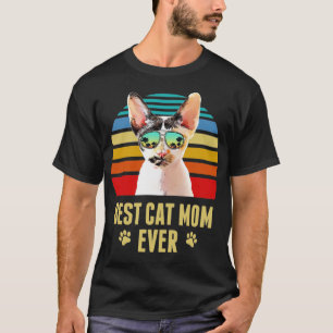 Devon Rex Cat Best Cat Ma Ever Retro Beach Vibe T-shirt