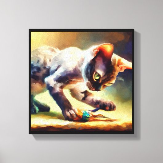 Devon Rex Cat Canvas Afdruk (Voorkant)