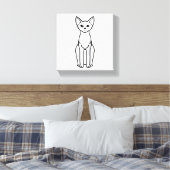 Devon Rex Cat Cartoon Canvas Afdruk (Insitu (Slaapkamer))