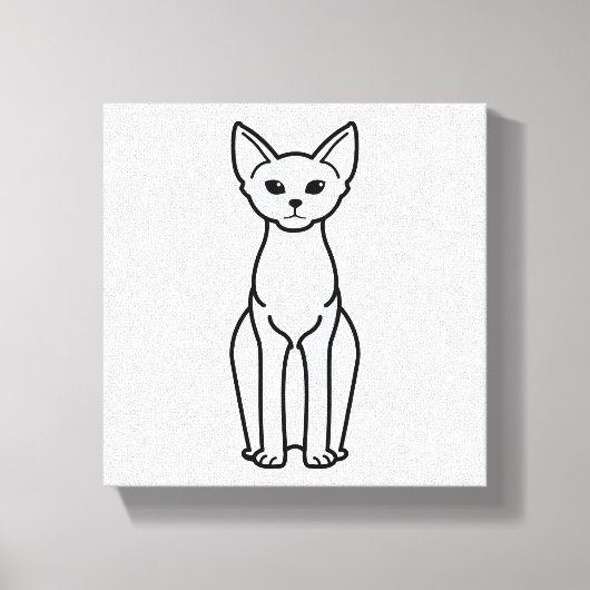 Devon Rex Cat Cartoon Canvas Afdruk (Voorkant)