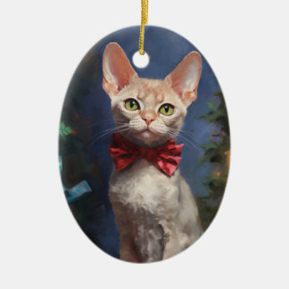 Devon Rex cat Christmas Keramisch Ornament