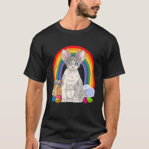 Devon Rex Cat Happy Paaster Bunny T-shirt