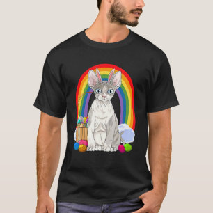 Devon Rex Cat Happy Paaster Bunny T-shirt