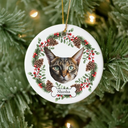 Devon Rex Cat Keramisch Ornament (Boom)