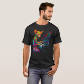Devon Rex Cat Piano T-shirt (Voorkant volledig)