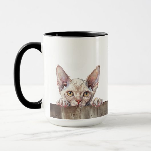 Devon Rex Chat Mug (Gauche)