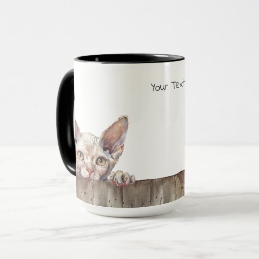 Devon Rex Chat Mug (Devant gauche)