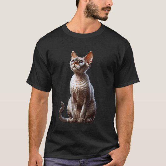 Devon Rex Design Devon Rex Kat T-shirt (Voorkant)
