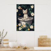 Devon Rex In Bathtub Poster, Funny Cat Poster (Keuken)