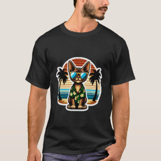 Devon Rex Kat Eigenaar Zomer Sfeer Vakantie Feest  T-shirt