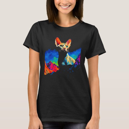 Devon Rex kat kunst T-shirt (Voorkant)