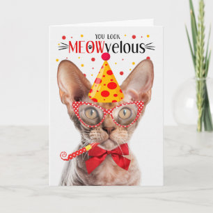 Devon Rex Kat MEOWvelous Verjaardag Kaart