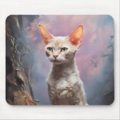 Devon Rex kat Muismat (Voorkant)