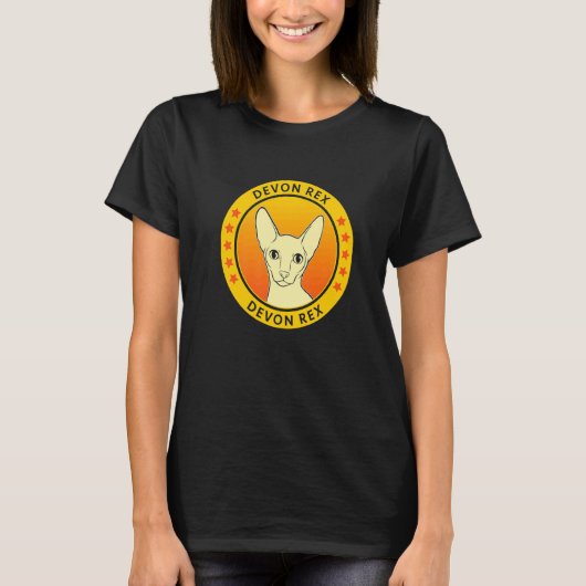 Devon Rex kat portret T-shirt (Voorkant)