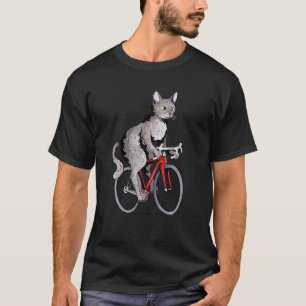 Devon Rex Kat Rijfiets Schattige Fietser T T-shirt
