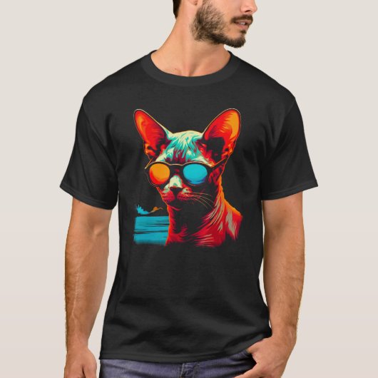 Devon Rex kat strandfeest T-shirt (Voorkant)