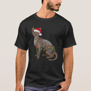 Devon Rex kerstlampjes met loopkerstklep T-shirt