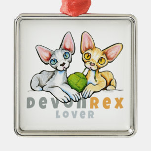 Devon Rex Lover Metalen Ornament