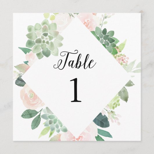 DEVON Succulent Greenery Table Number 5,25-inch vi Programma (Achterkant)