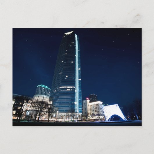 Devon Tower at Night (Oklahoma City, OK) Briefkaart (Voorkant)