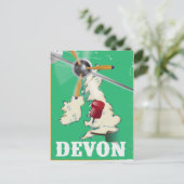 Devon vintage reisposter briefkaart (Staand voorkant)