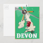 Devon vintage reisposter briefkaart (Voorkant / Achterkant)