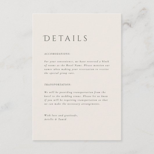 Devonport Modern Waterverf Palm Wedding Informatiekaartje (Voorkant)