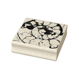 Devonshire Ammonite fossiel Rubberstempel