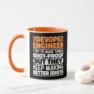 DevOps Engineer Ik probeer dingen grappig te zegge Mok