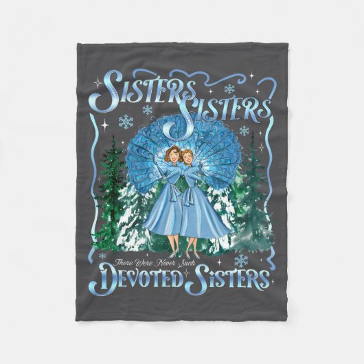 Devoted Sisters Merry Christmas White Xmas Pajamas Fleece Deken (Voorkant)