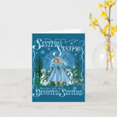 Devoted Sisters Merry Christmas White Xmas Pajamas Kaart (Gele Bloem)