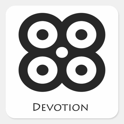 Devotie ( Mpuannum ) Adinkra Symbool Sticker (Voorkant)