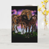 Dévotion Équestre~ cartes de vœux de chevaux au co (Fleur jaune)