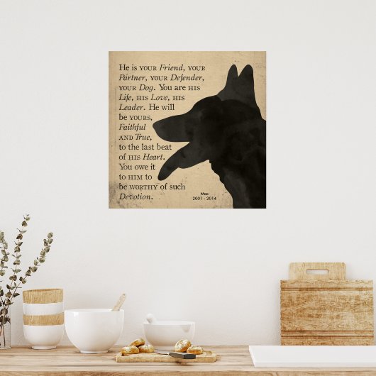 "Devotion" Poster van Shepherd Dog (Keuken)