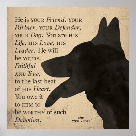 "Devotion"  Poster van Shepherd Dog (Voorkant)