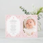 Dévotion rose Invitation Photo Religieuse (Debout devant)