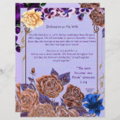 Dévouement à ma femme Papier personnalisé (Devant / Derrière)