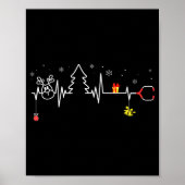 Devoxtee Christmas Tree Heartbeat Funny Christmas Poster (Voorkant)