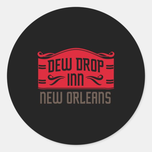 Dew Drop Inn New Orleans  Ronde Sticker (Voorkant)