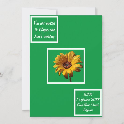 Dew Drops Daisy Wedding Kaart (Voorkant)