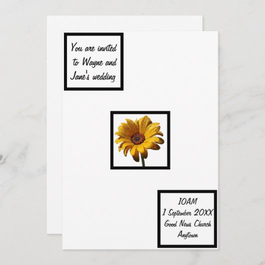 Dew Drops Daisy Wedding Kaart (Voorkant / Achterkant)