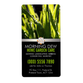 Dew Drops Grass Garden Natuur w / Logo Business Etiket