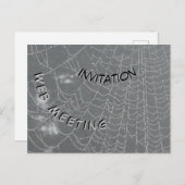 Dew Drops Spider Web Invitation Briefkaart (Voorkant / Achterkant)