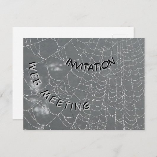 Dew Drops Spider Web Invitation Briefkaart (Voorkant / Achterkant)