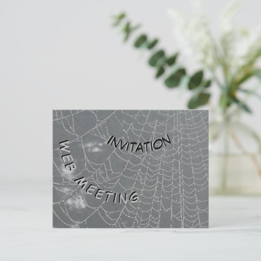 Dew Drops Spider Web Invitation Carte postale (Debout devant)