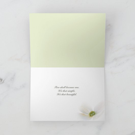 Dew mariage largue sur la carte feuille (Intérieur)