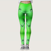 Dew Pattern met Neon en Groene Limoen tinten Leggings (Voorkant)