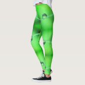 Dew Pattern met Neon en Groene Limoen tinten Leggings (Links)