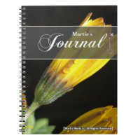Dew sur un journal de marguerite jaune